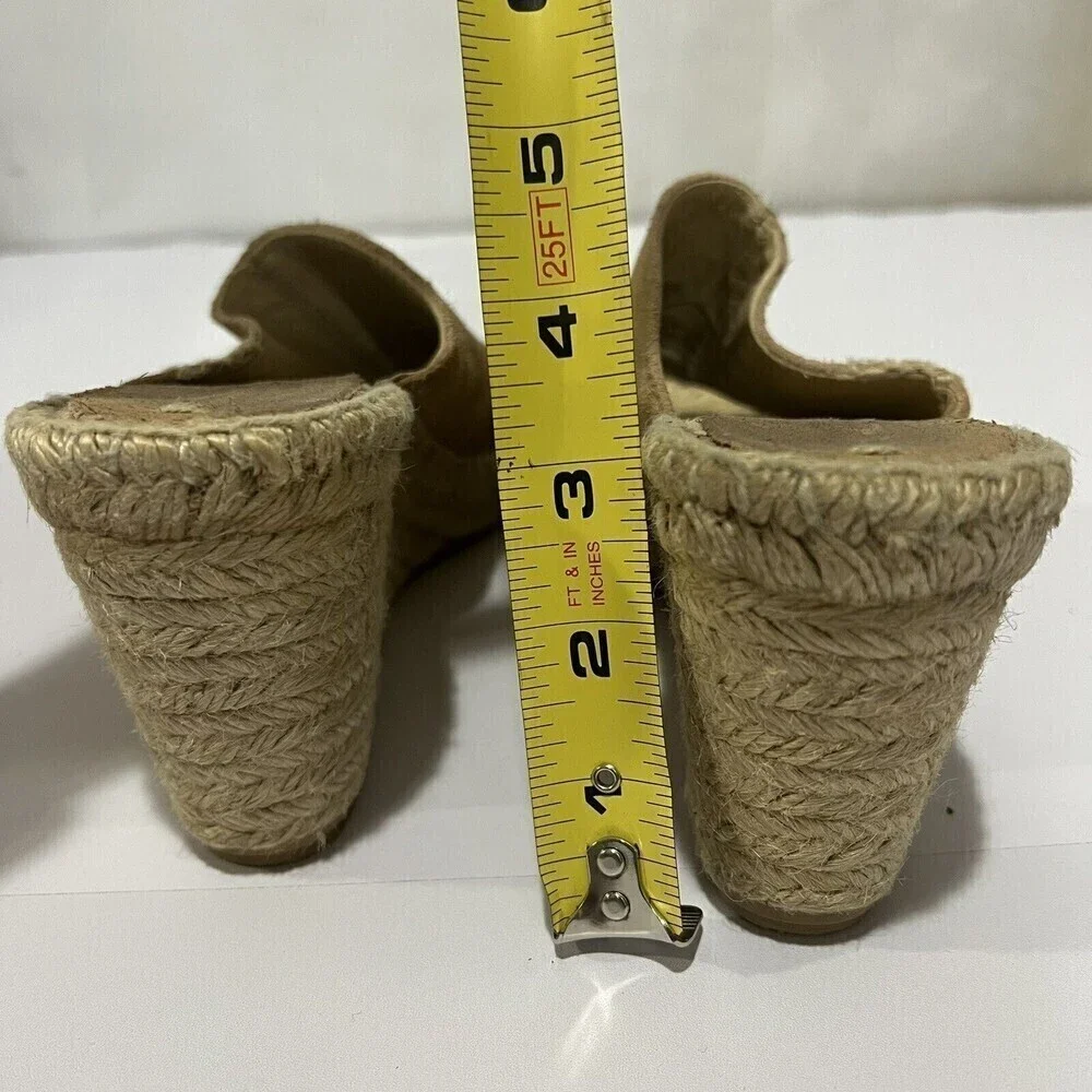 Soludos Mule Women’s open toe wedge‎ espadrilles  Slip on Cream Size US 7
